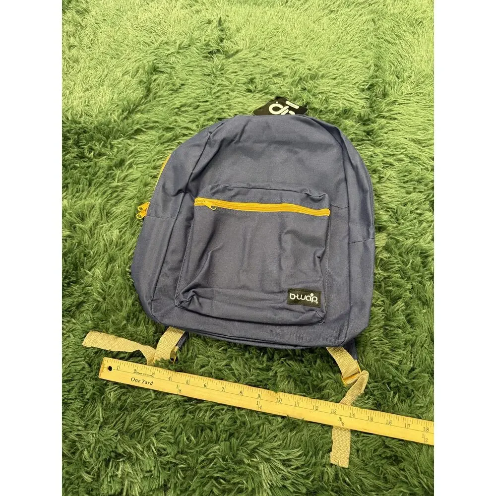 Bwap Kids Mini Backpack Blue Yellow Zipper School Travel Daypack New with Tags